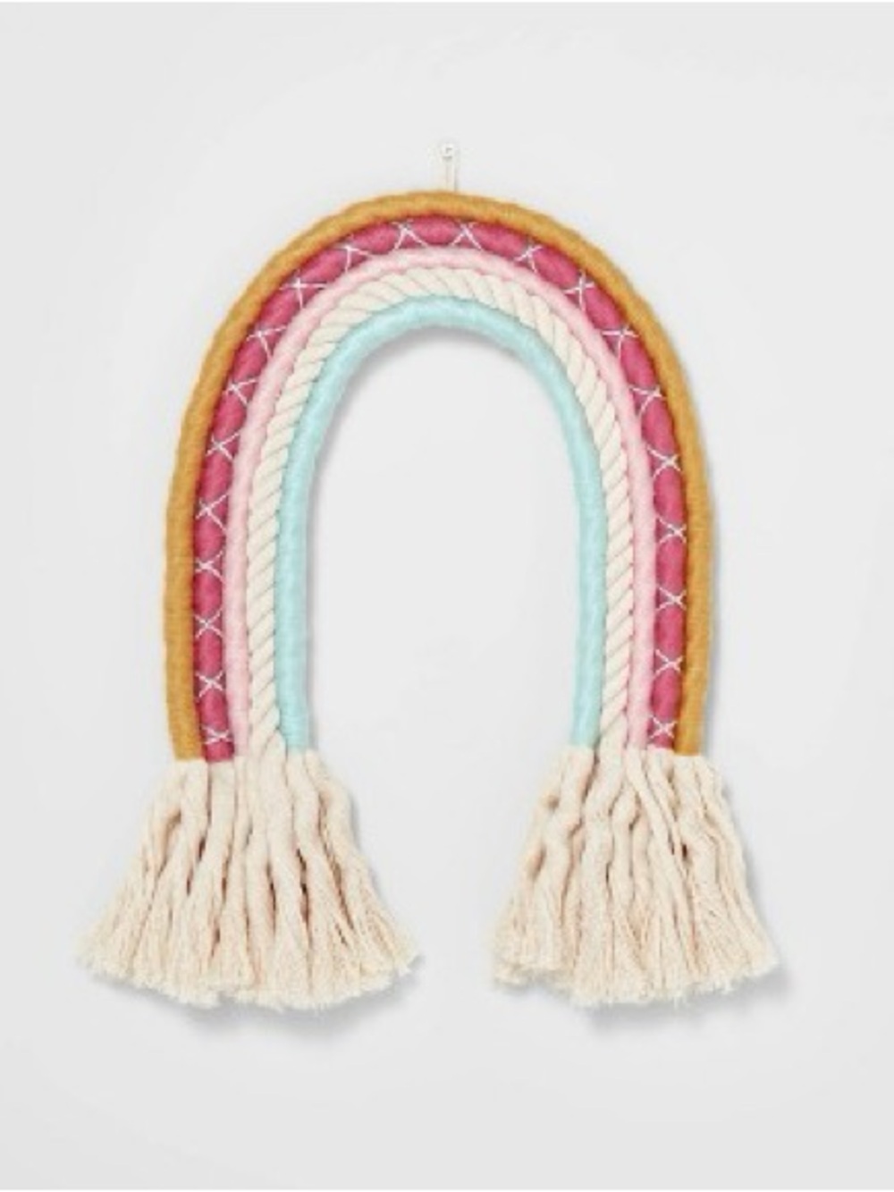 Rainbow rope wall hanging decor
